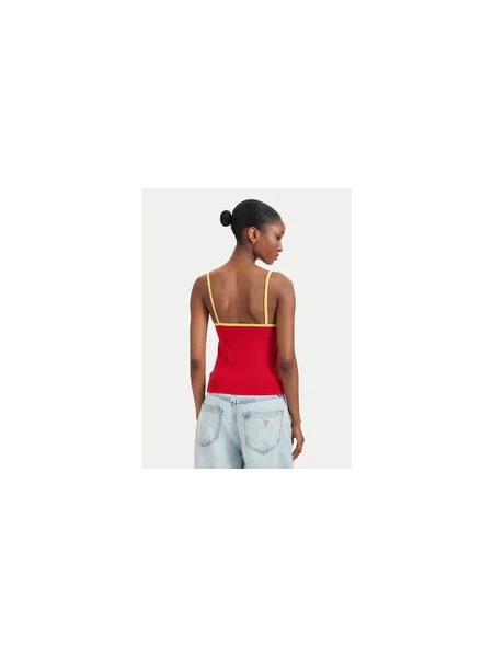 Guess Jeans Top Slim Fit rdeča