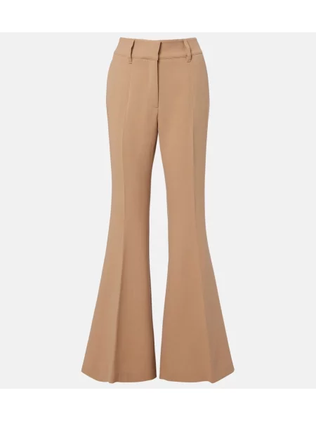 Pantaloni Gabriela Hearst de lână evazate bej