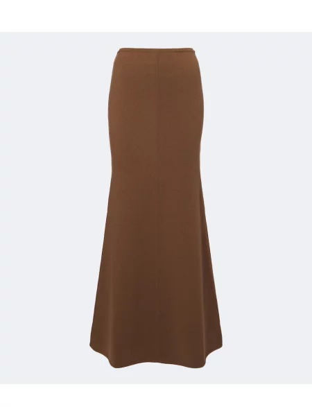 Fusta maxi Max Mara de lână maro