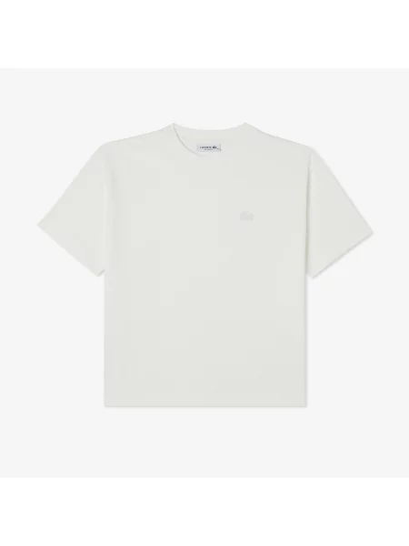 Lacoste T-Shirt Z Okrągłym Dekoltem Loose Fit biały