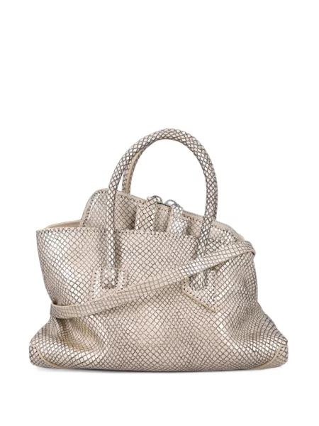 Kožená shopper kabelka The Attico s hadím vzorem