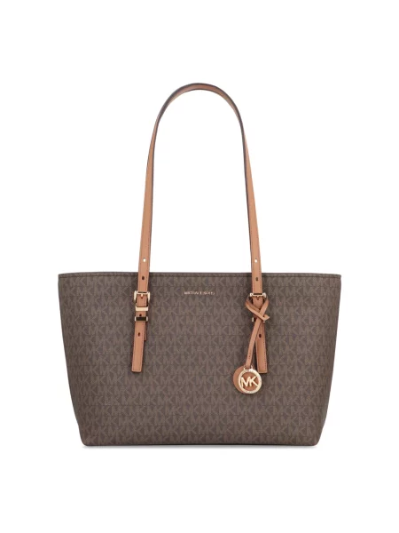 Torebka Michael Kors skórzana z nadrukiem brązowa