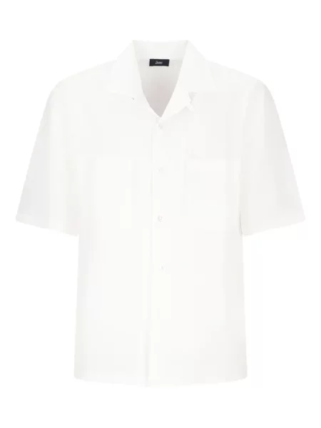 Krátká košile Herno s kapsami na rukávech bílá