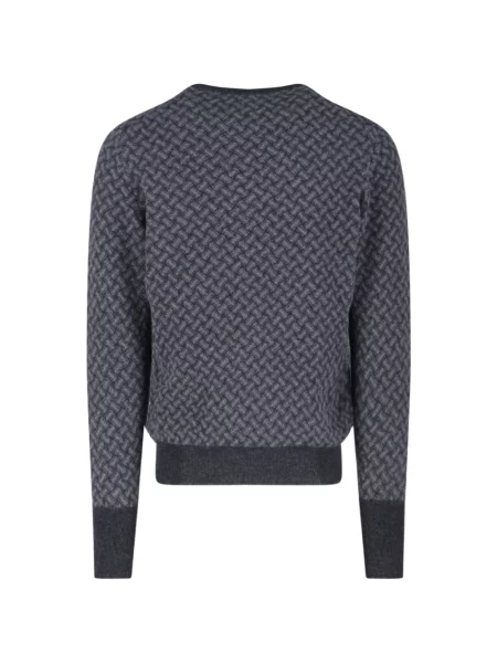 Pulover Drumohr din cașmir cu imprimeu geometric gri