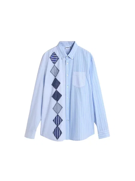 Desigual Cămașă albastru / bleumarin / albastru deschis alb