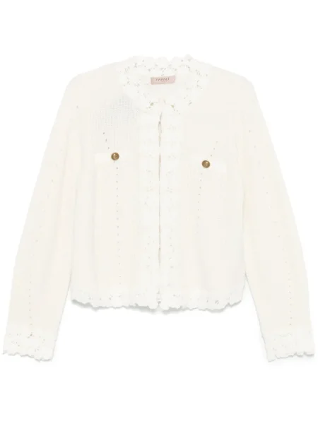 Kardigan Twinset koronkowy biały