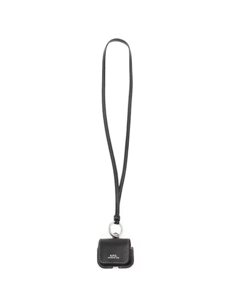 Pandantiv A.p.c. din piele cu imagine negru