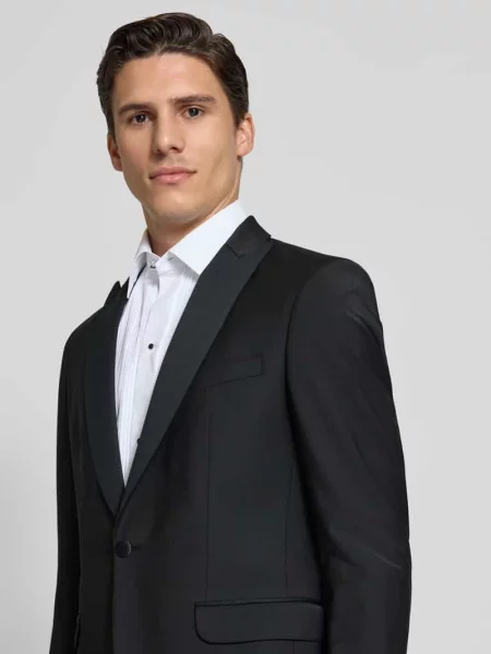 Marynarka smokingowa o kroju regular fit z z patką model ‘Pablo’ Cg - Club Of Gents czarna