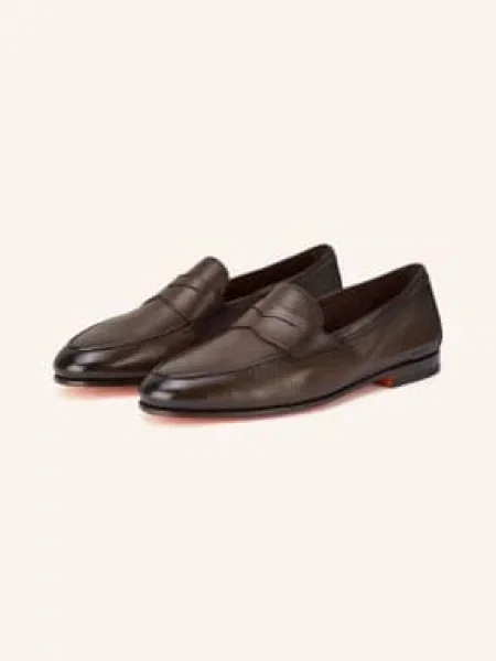 Santoni Penny Mokasíny Carlos tmavě hnědá
