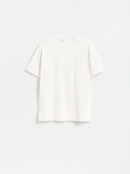 Reserved Tricou regular fit din structurat crem