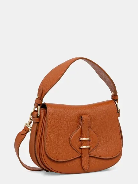 Кожаная сумка Coccinelle оранжевая