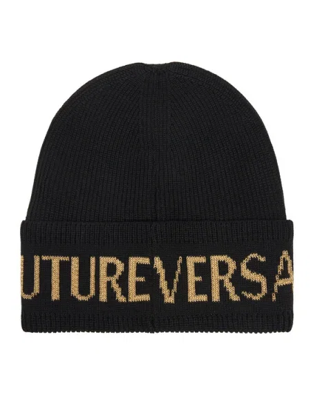Шапка Versace Jeans Couture Big Beanie черен