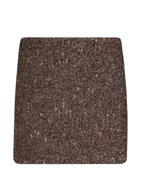 Fusta mini Ermanno Firenze cu model herringbone maro