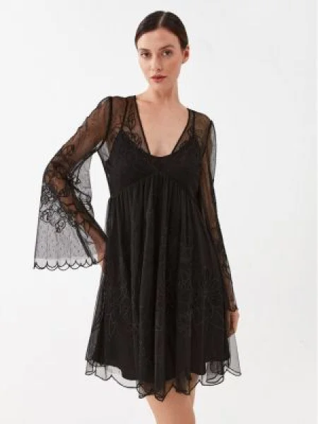 TWINSET Koktejlové šaty Regular Fit čierna