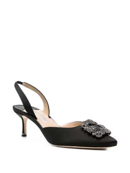 Pantofi cu toc Manolo Blahnik cu cataramă negru