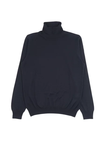 Golf sweter z golfem Tagliatore wełniany niebieski