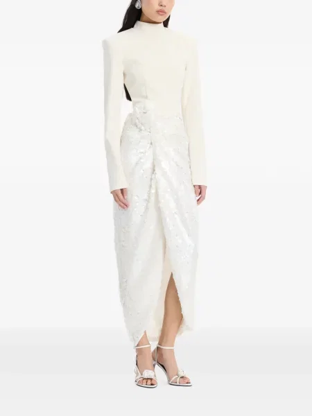 Rochie midi Rotate Birger Christensen alb