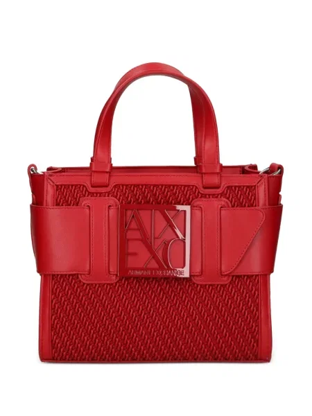 Geantă shopper Armani Exchange cu autograf roșu