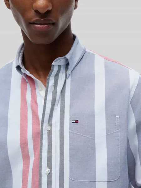 Tommy Jeans Koszula Oxford Kolorowy niebieska