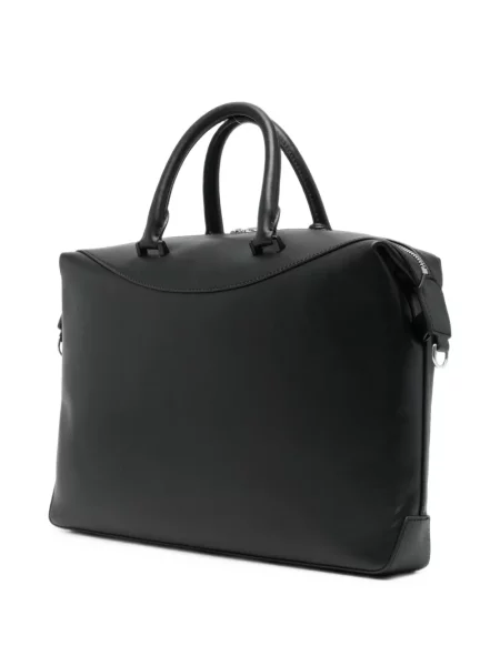 Servietă Paul Smith din piele cu dungi negru