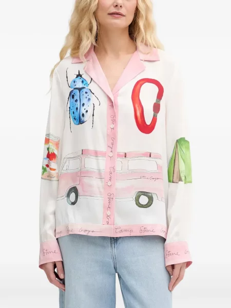 Cămașă Stine Goya cu imagine alb