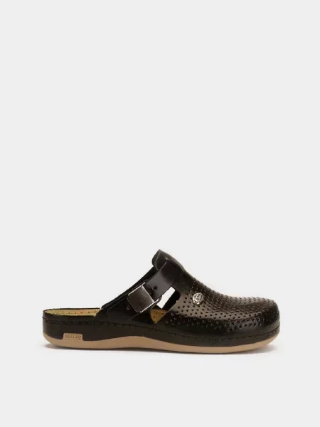 Кожаные сабо Leon черные