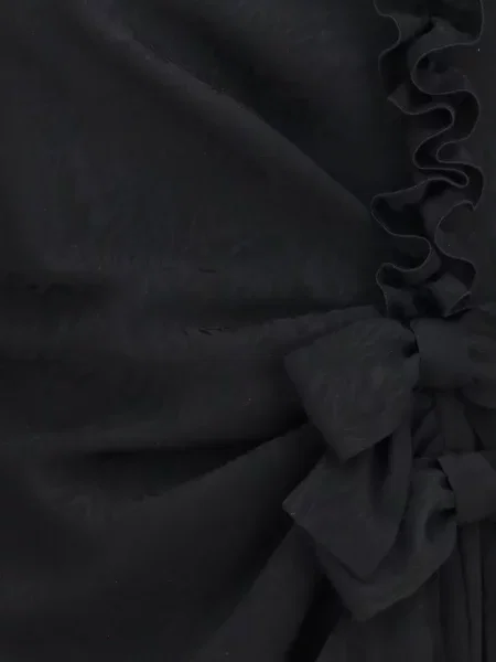 Rochie Alessandra Rich de mătase cu volane negru