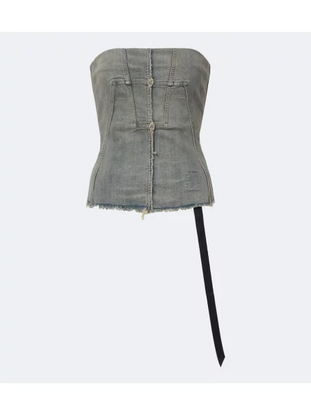 Top Rick Owens zdrențuiți albastru