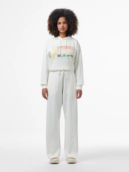 Спортивные штаны Lacoste из модала белые