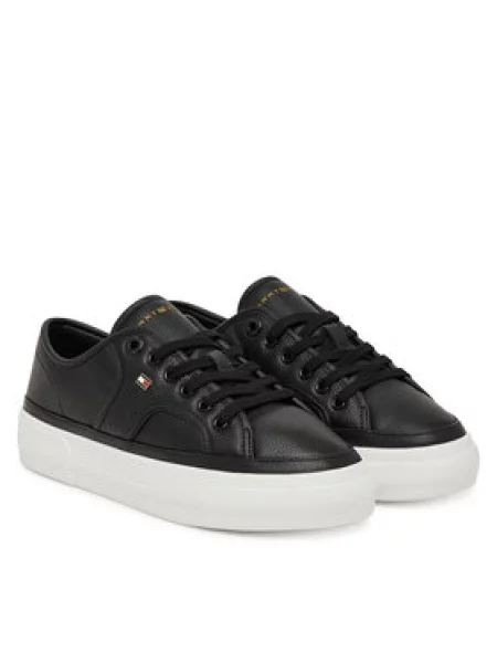 Tenisice Tommy Hilfiger Platform Vulc Piping Ltr crna