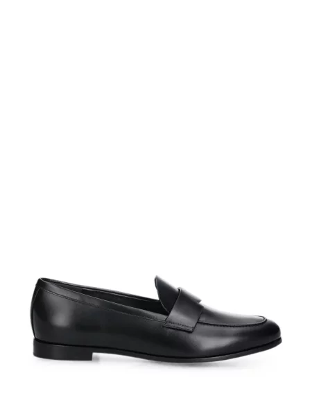 Pantofi loafer Max Mara din piele cu autograf negru
