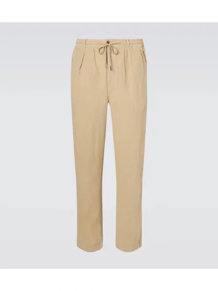 Lanene hlače Polo Ralph Lauren bež