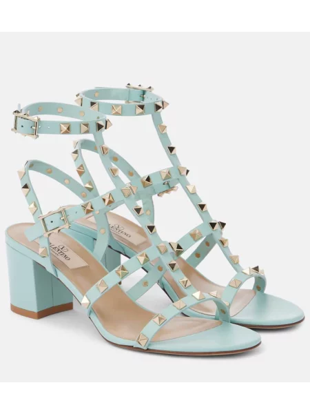 Кожени класически сандали Valentino Garavani синьо