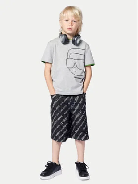 Džínové šortky Karl Lagerfeld Kids černé