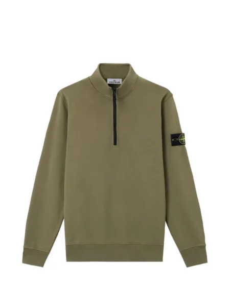 Hanorac din fleece Stone Island din fleece cu strasuri verde