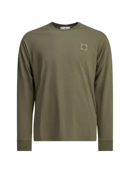 Tricou Stone Island din jerseu cu strasuri verde