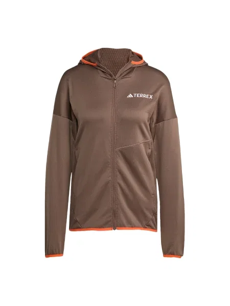 ADIDAS TERREX Funkcionalna jopa iz flisa Xperior čokolada / oranžna bela