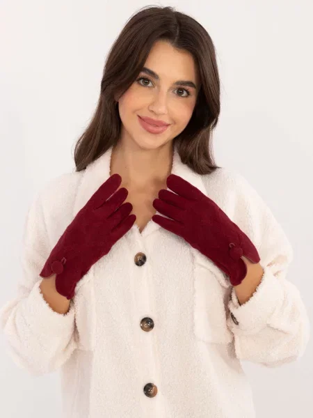 Mănuși Fashionhunters bordo