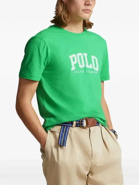 Tricou polo Polo Ralph Lauren cu glugă cu blană cu broderie roșu