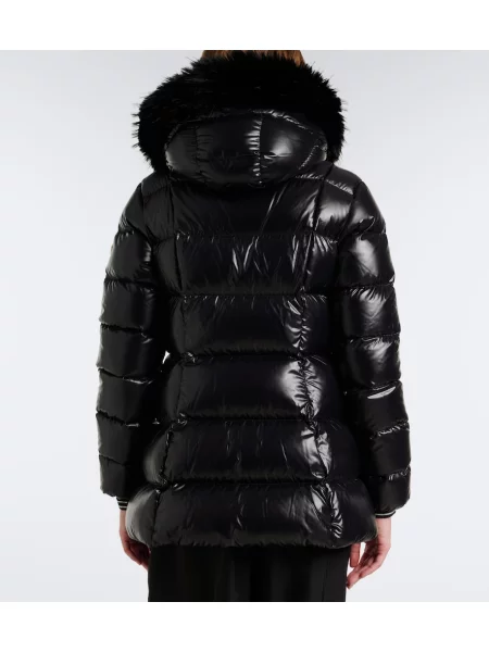 Geacă cu puf Moncler cu glugă negru