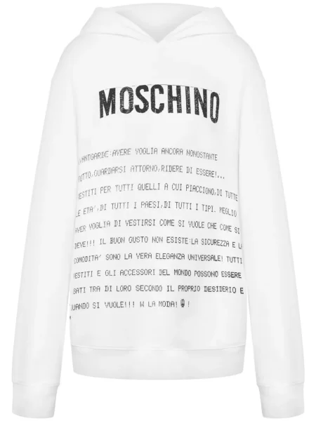 Hanorac cu glugă Moschino cu imagine alb
