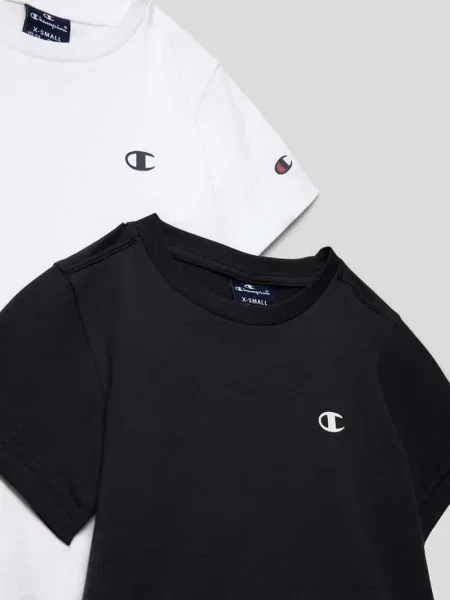 T-shirt z detalem z logo w zestawie 2 szt. Champion