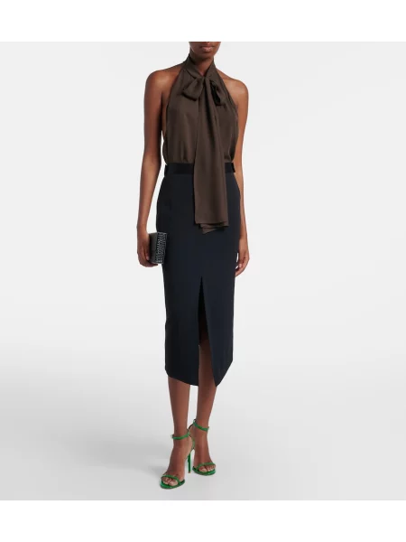 Svilen top Tom Ford vezi rjava