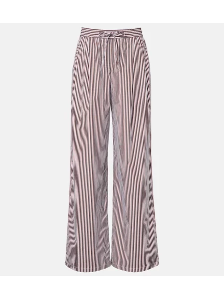 Pantaloni Dolce&gabbana de mătase cu dungi maro