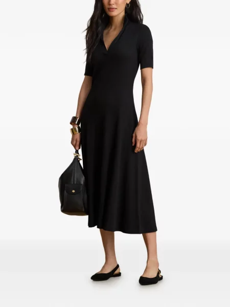 Rochie midi Lauren Ralph Lauren tricotate negru