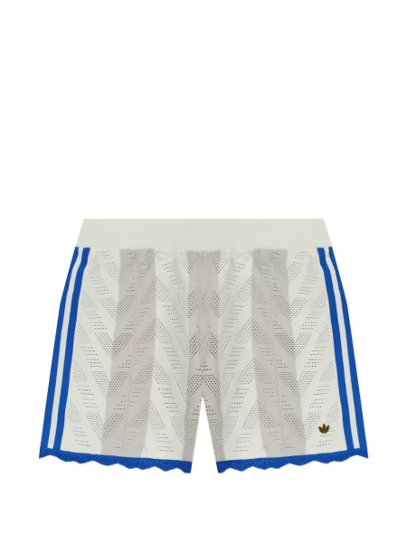 Szorty Adidas w paski z autografem sznurowane brązowe