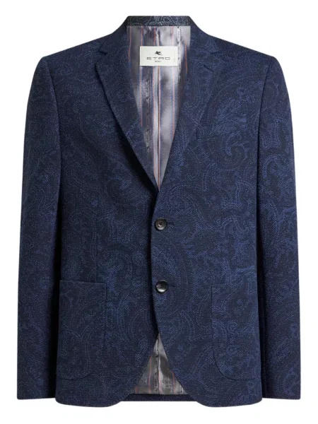 Sacou Etro cu model paisley albastru