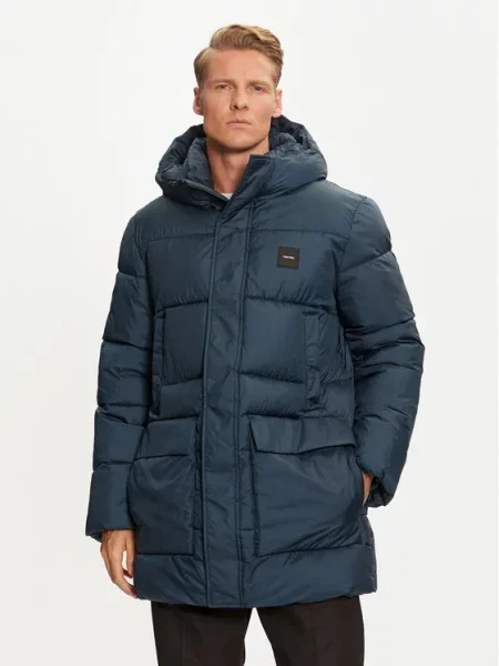 Zimní bunda Calvin Klein modrá