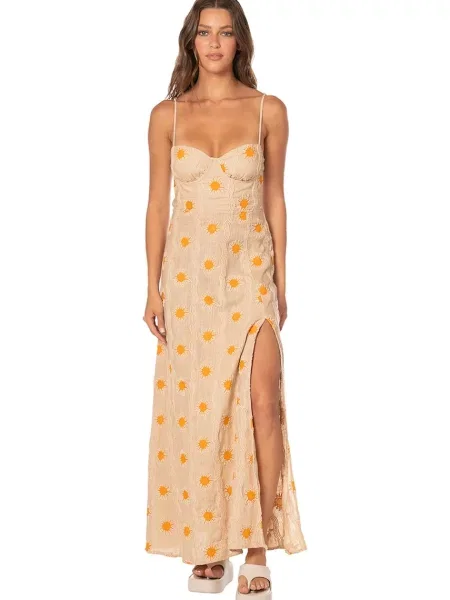 Maaji rochie de vară cu Saffron Glow Liah bej