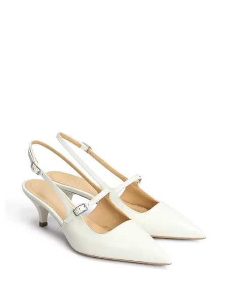 Pantofi cu toc Fratelli Russo slingback alb